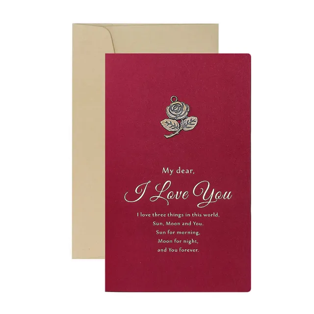 Special Paper Gilding Vintage Metal DIY Thank you Card Roses On A Red Background - Shop at LoveMi