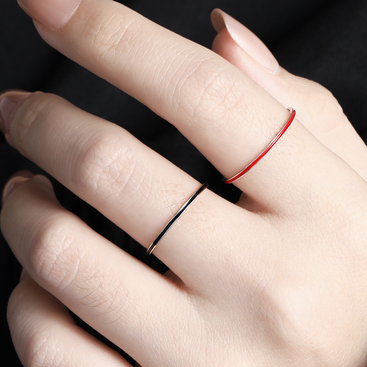 Fine Circle Epoxy Ring Female Minimalist Style