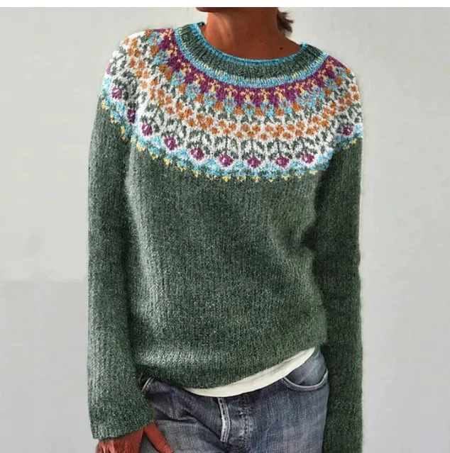 Round Neck Loose And Stylish Long Sleeves Sweater 13 - Shop at LoveMi