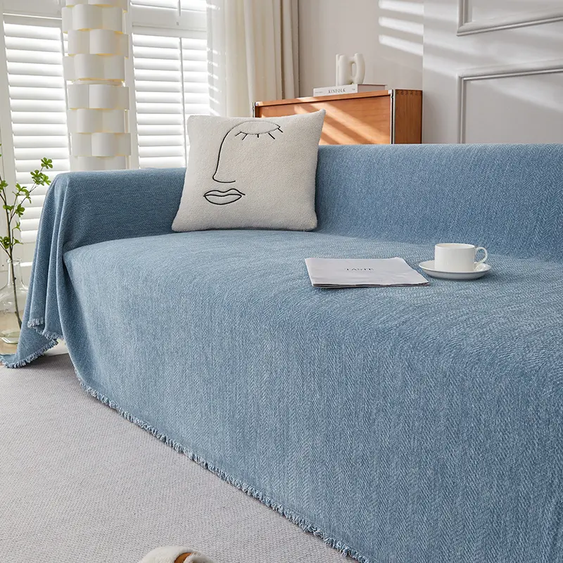Chenille Herringbone Pattern Sofa Towel Cover Cloth