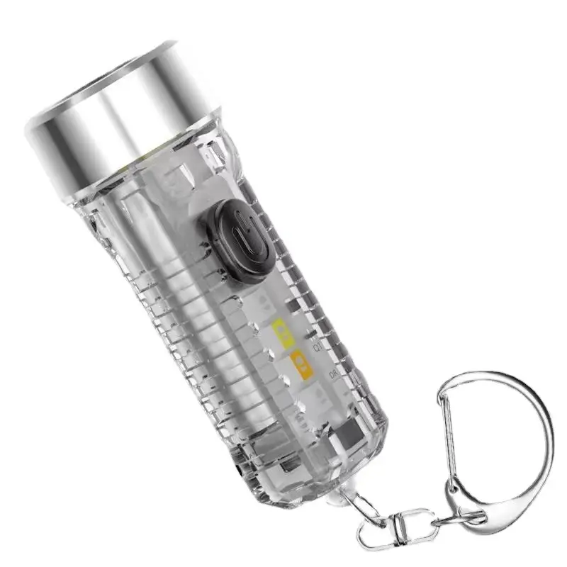 USB Keychain Light Outdoor Home Night Light Portable Mini Strong Light Flashlight