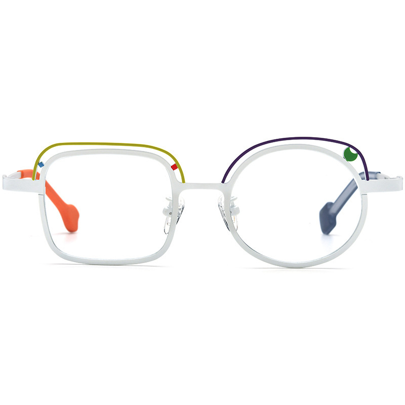 Women's Colored Ultra-light Pure Titanium Irregular Myopia Glasses - Image 5