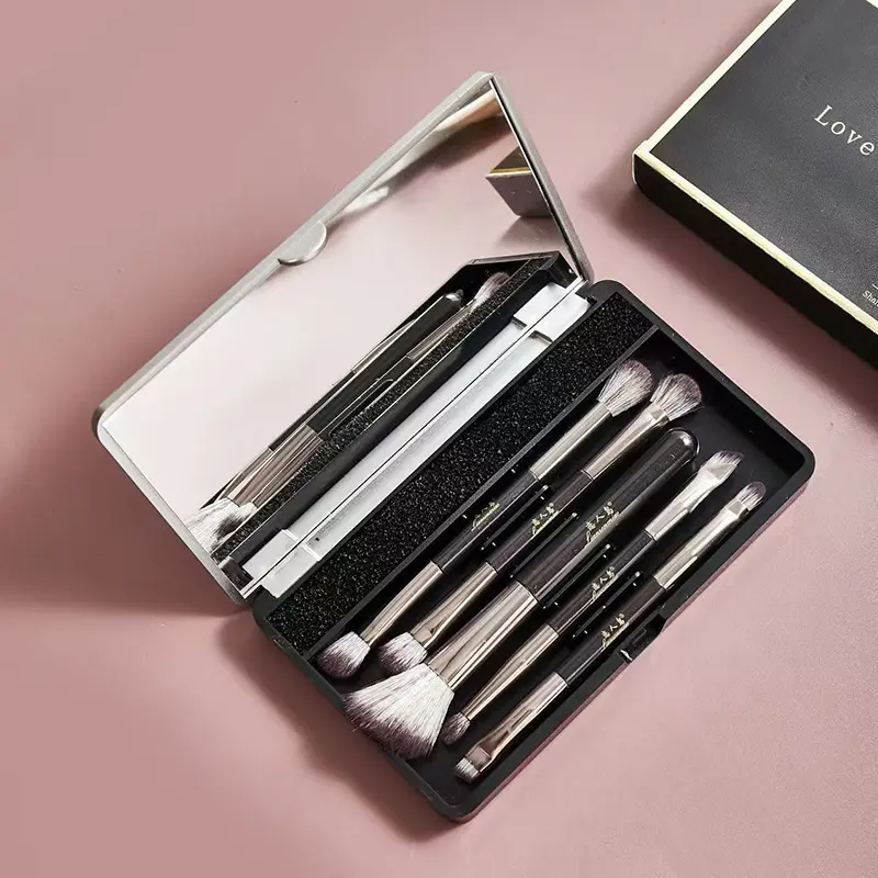 Makeup With Mirror Multifunctional Brush Suit