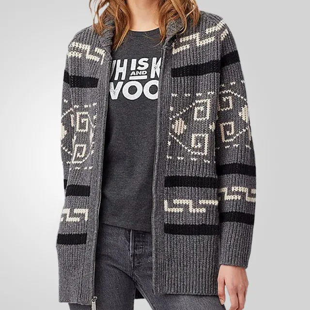 Women's Autumn And Winter Jacquard Sweater Gray - Shop at LoveMi