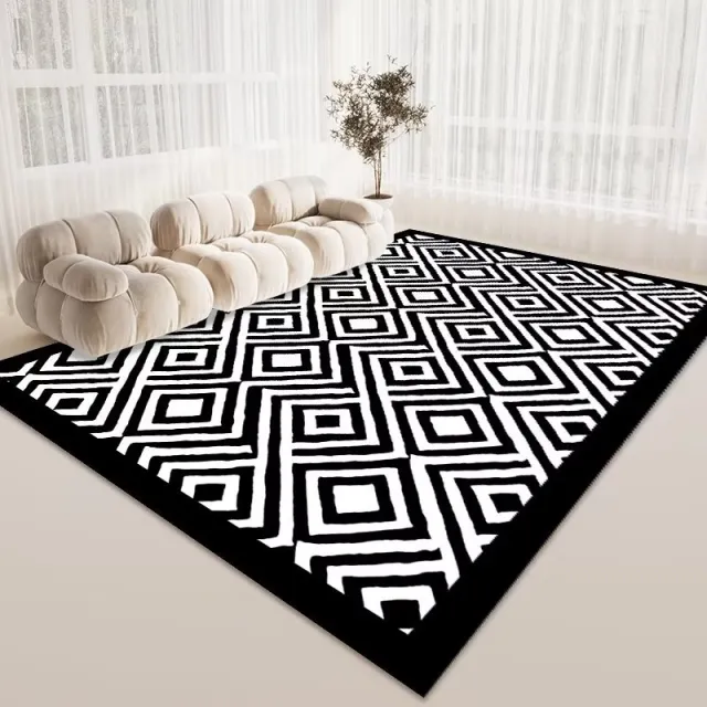 Crystal Velvet Living Room Home Bedroom Bedside Full Carpet Black And White Meditation - Shop at LoveMi