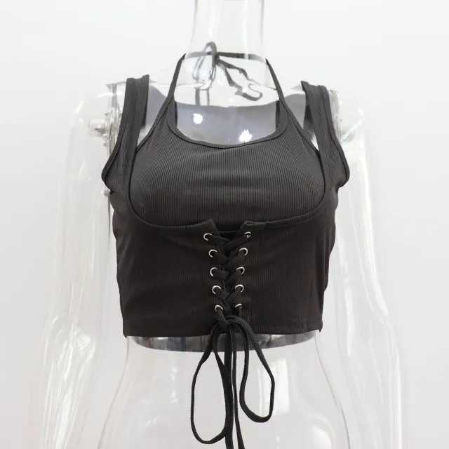 Ladies Sleeveless Tie up Top Black - Shop at LoveMi
