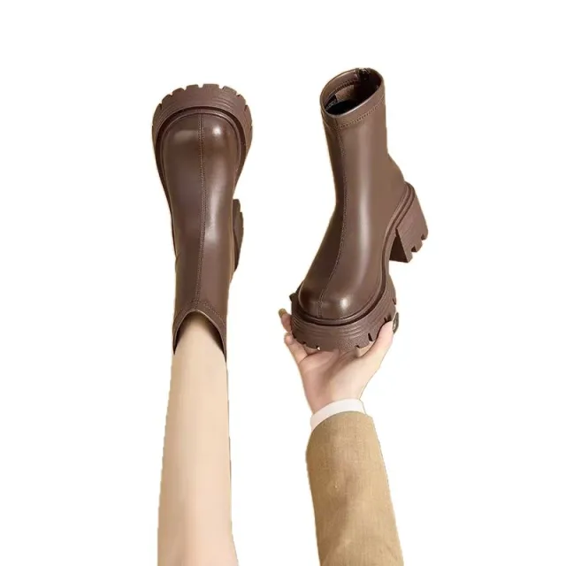 British Style Thin And All matching Platform Ankle Boots Brown - Shop at LoveMi