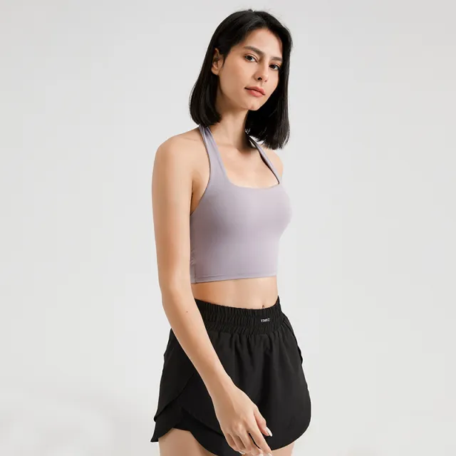 Women's Halter Push up Running Fitness Bra Outerwear Purple - Shop at LoveMi