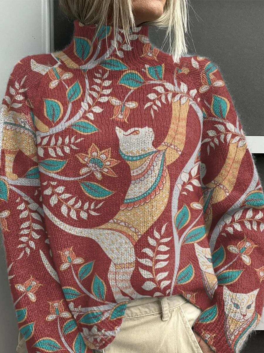 Women's Simple Printed Casual Coat Cardigan Sweater - 5Style-L