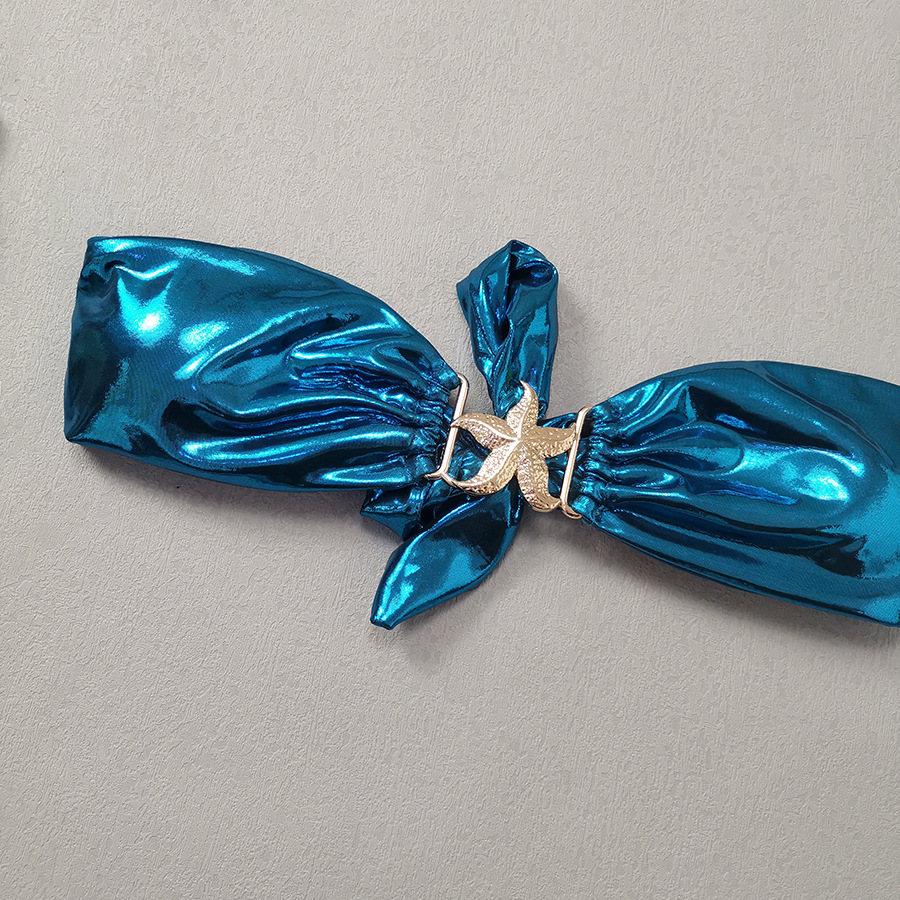 Title 3, Tube Top Split Bikini Blue Glossy Gold Starfish...