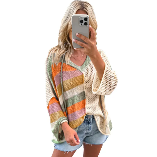 Summer New Pullover V neck Sweater Women's Casual All matching Lc2724858P1522 - Shop at LoveMi