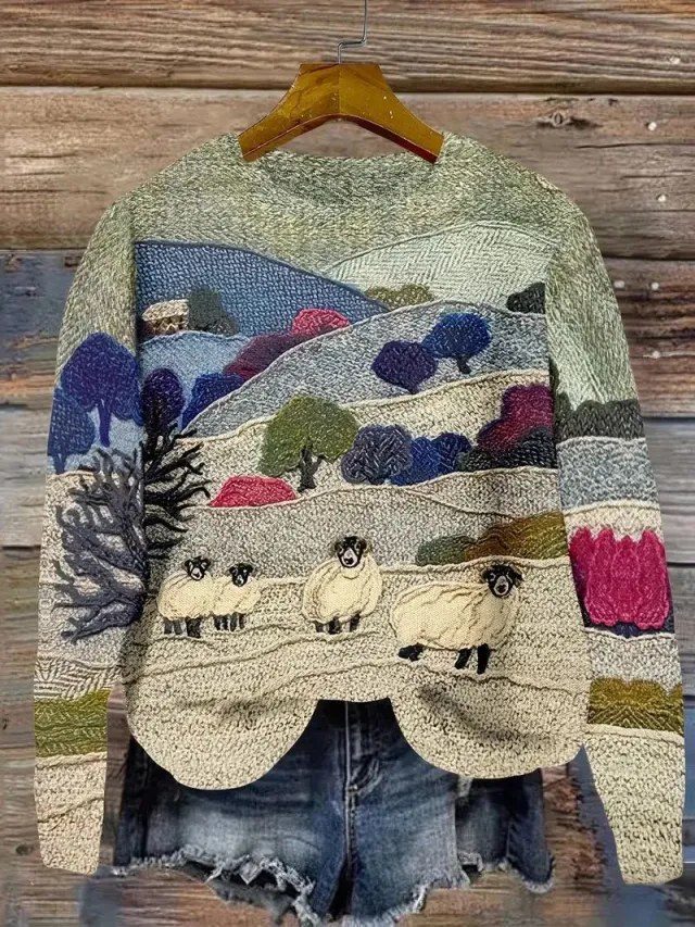 Women's Wear Flock HD 3D Printed Plant Long Sleeve Sweater Tghxz6 3Xl - Shop at LoveMi