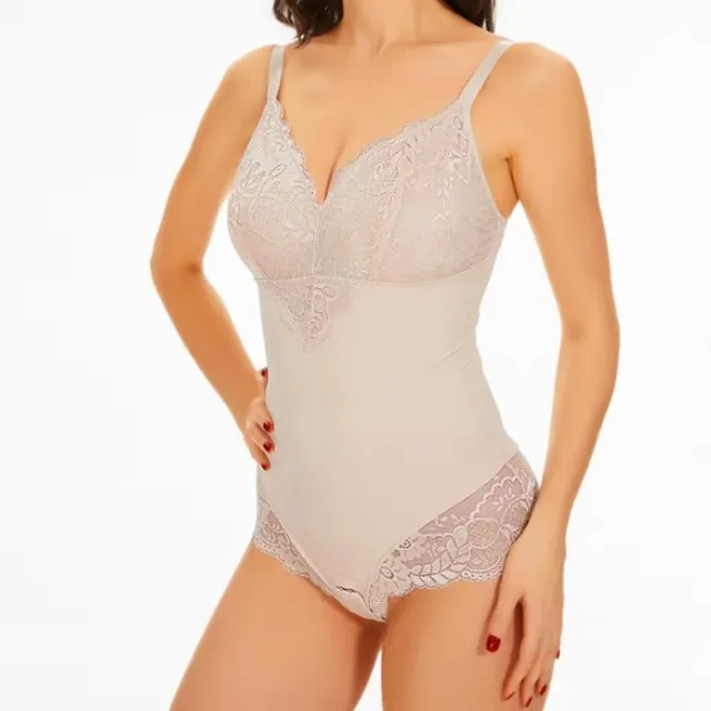 Siamese Body Shaping Belly Contracting Hip Raise Shaping Suspender Underwear Elastic Corset Slimming Skin Color Xl - Shop at LoveMi