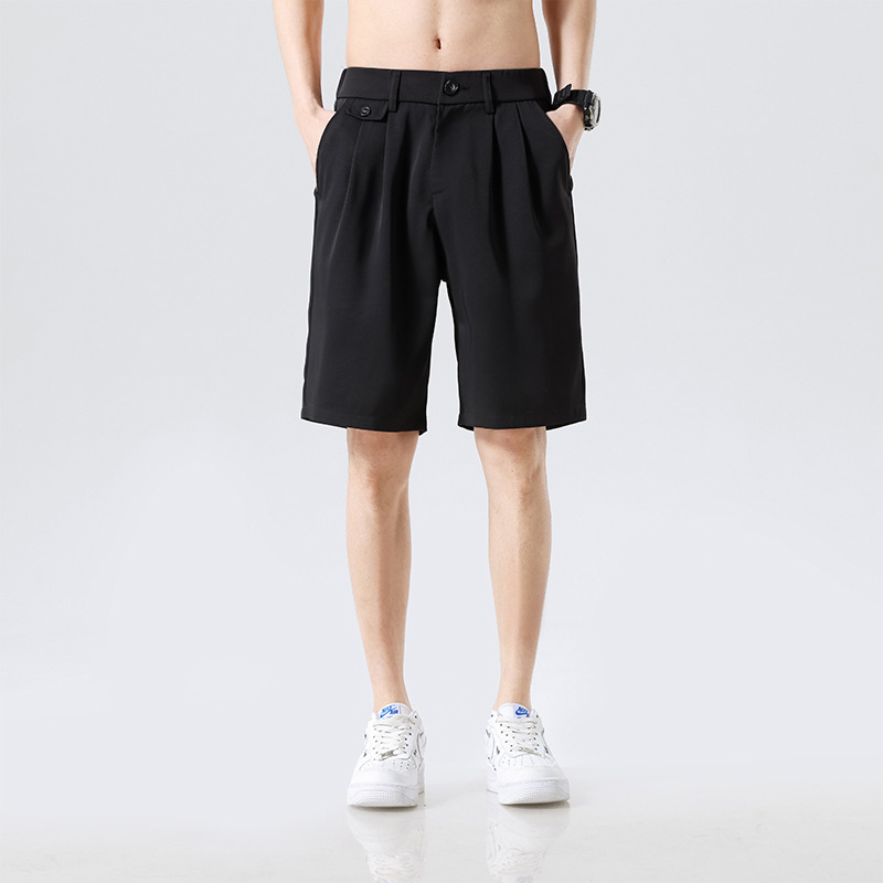 Shorts Men's Comfortable Soft Solid Color Small Suit Pants