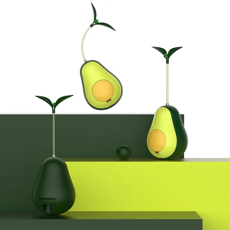 Multifunctional Food Leakage Toy Tumbler Avocado Cat Toy - Green