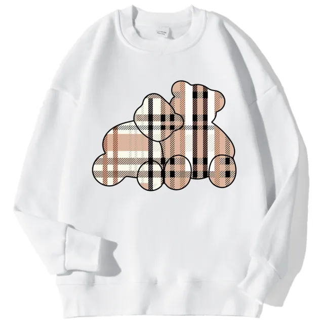 Bear Floral Print Long Sleeve Pullover Round neck Sweater Coat Top Floral - Shop at LoveMi