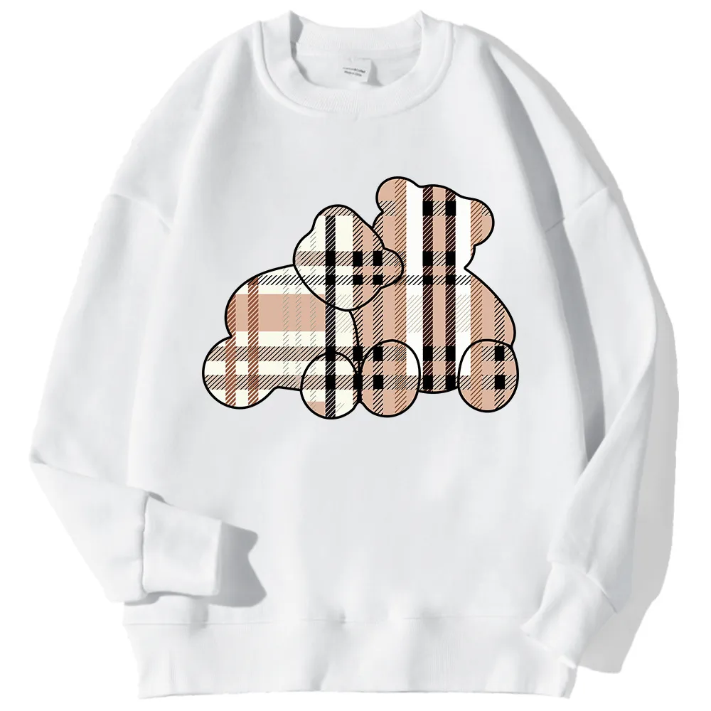 Bear Floral Print Long Sleeve Pullover Round-neck Sweater Coat Top - Floral
