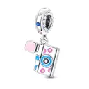 Shimmering Zircon Copper-Plated Silver Travel Camera Beaded Bracelet view 2