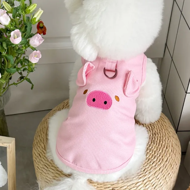 Spring And Summer New Dogcat Clothes Waffle Vest Pink - Shop at LoveMi