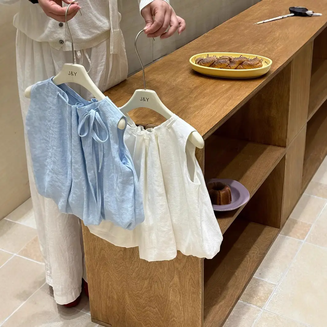 Korean Style Design Neckline Drawstring Western Style Shirt