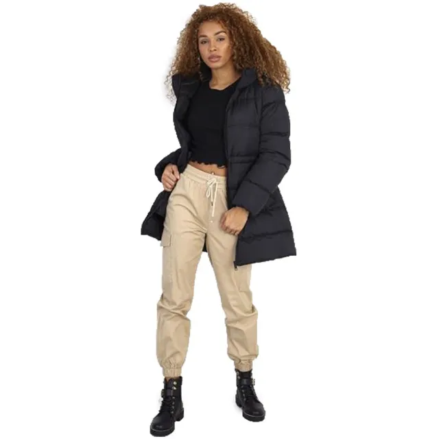 Thick Hooded Thigh Long Winter Warm keeping Cotton Clothing Women Black - Shop at LoveMi