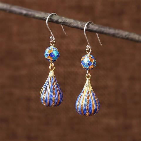 Cloisonne Earrings Women's Ancient Style