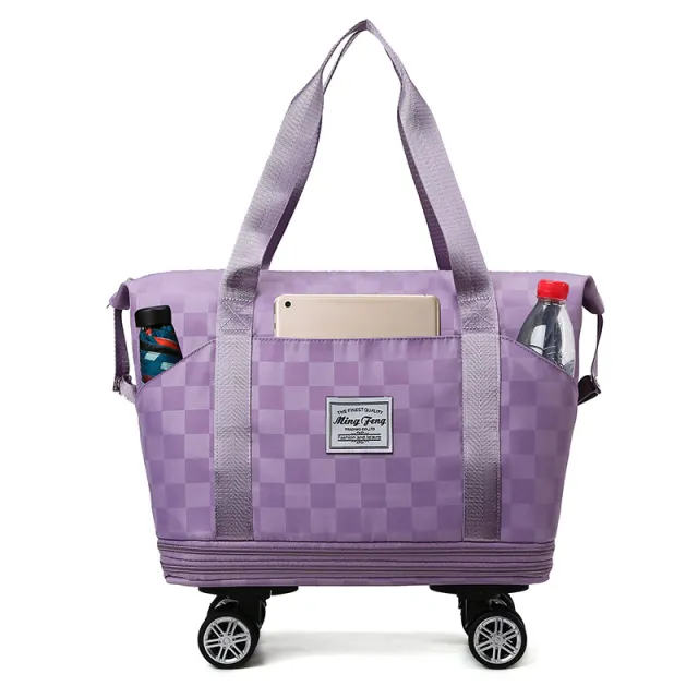 Large Capacity Travel Bags Dry Wet Separation Expansion Double Layer Luggage Totes Women Violet - Shop at LoveMi