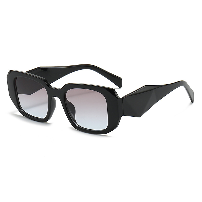 Fashion Square High Sense Glasses Women Black Frame Tea Blue - Shop at LoveMi