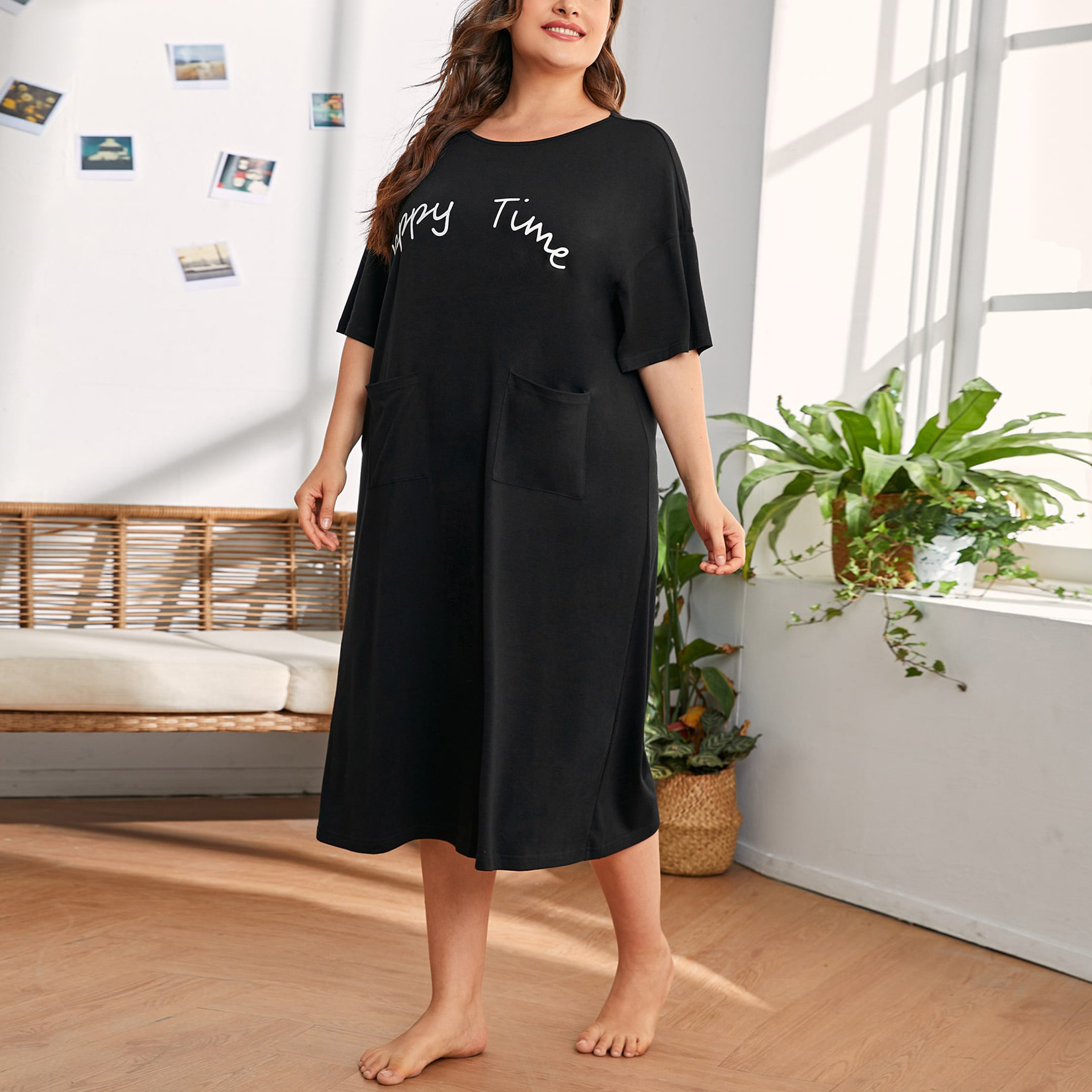 Printed Homewear Loose Casual Nightdress
