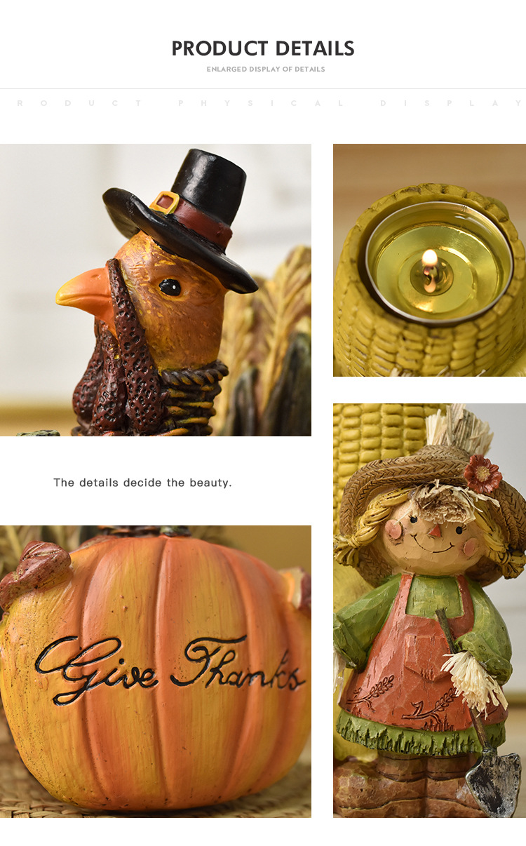 Title 5, Harvest Festival Resin Craft Ornament Scarecrow...