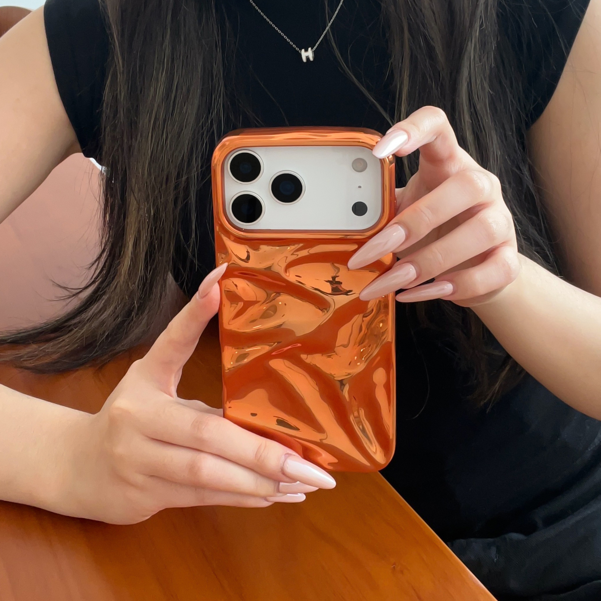 Soft Shell High-grade Electroplating Orange Water Ripple Suitable