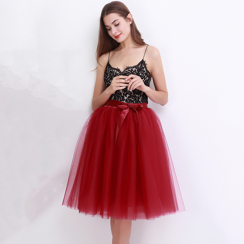 Fashion Pure Color Mesh Skirt Ballet Dance Dress Oversized Swing