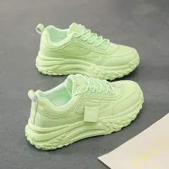 Women's Fashion Casual Platform Sneaker - Green - View 1