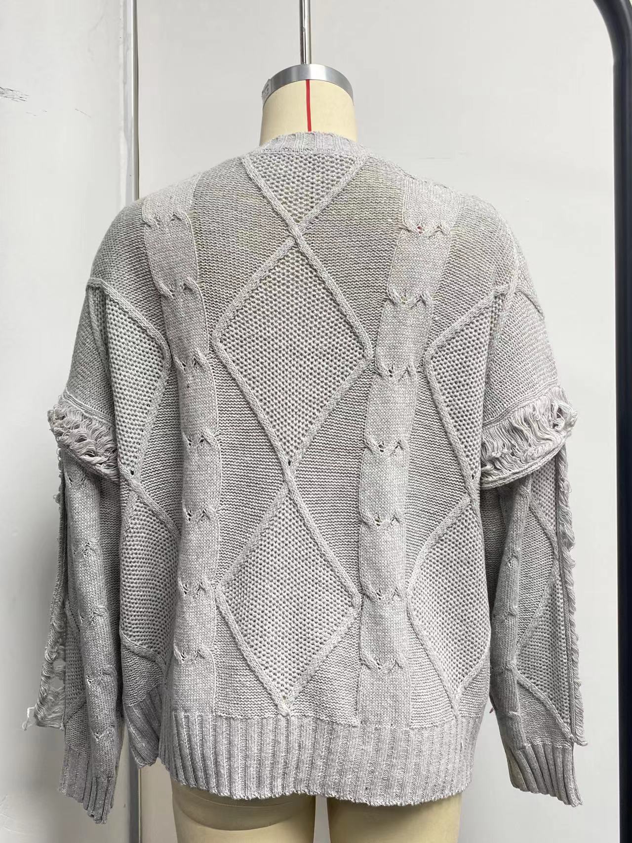 Fashion Pullover Round Neck Knitted Sweater For Women