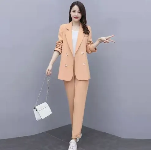 Women's Korean style Loose Temperament Plus Size Suit Light Orange - Shop at LoveMi