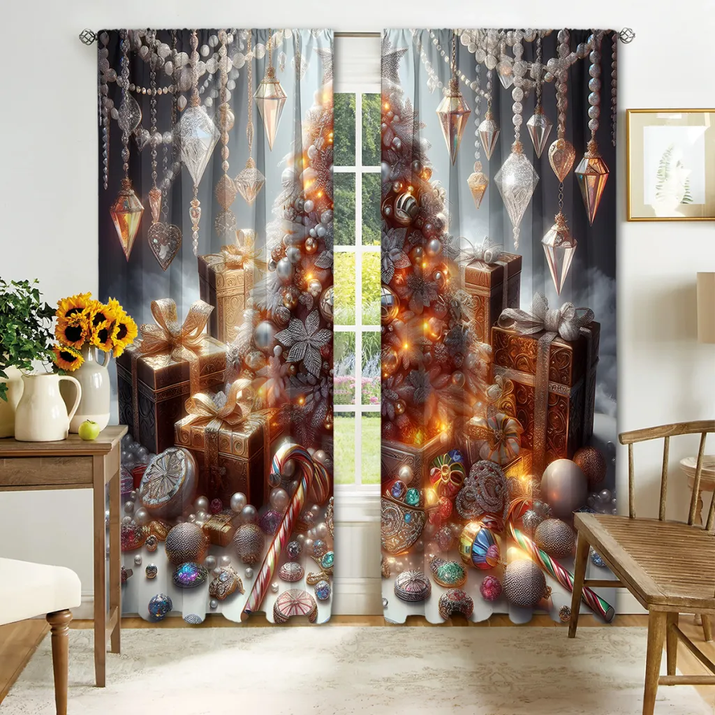 Christmas Curtain 3D Printing Curtain - 21Style
