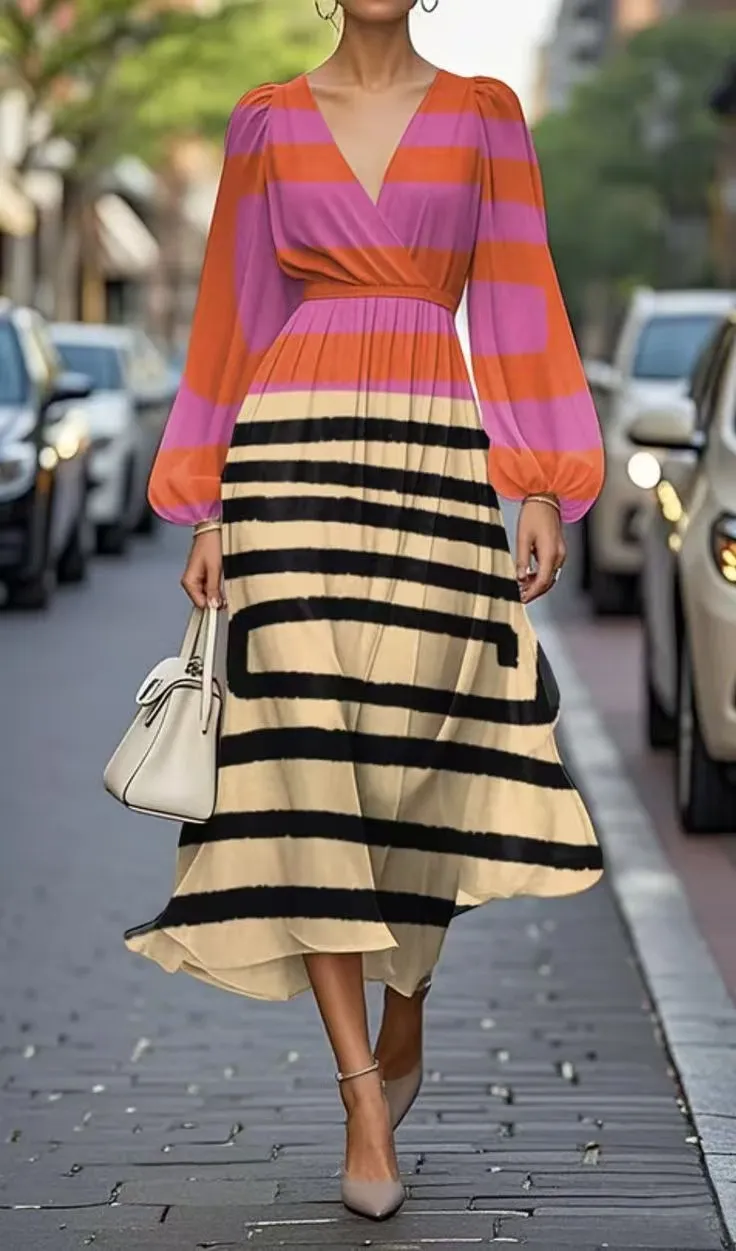 Printed Casual Retro Sexy Dress - 3Style