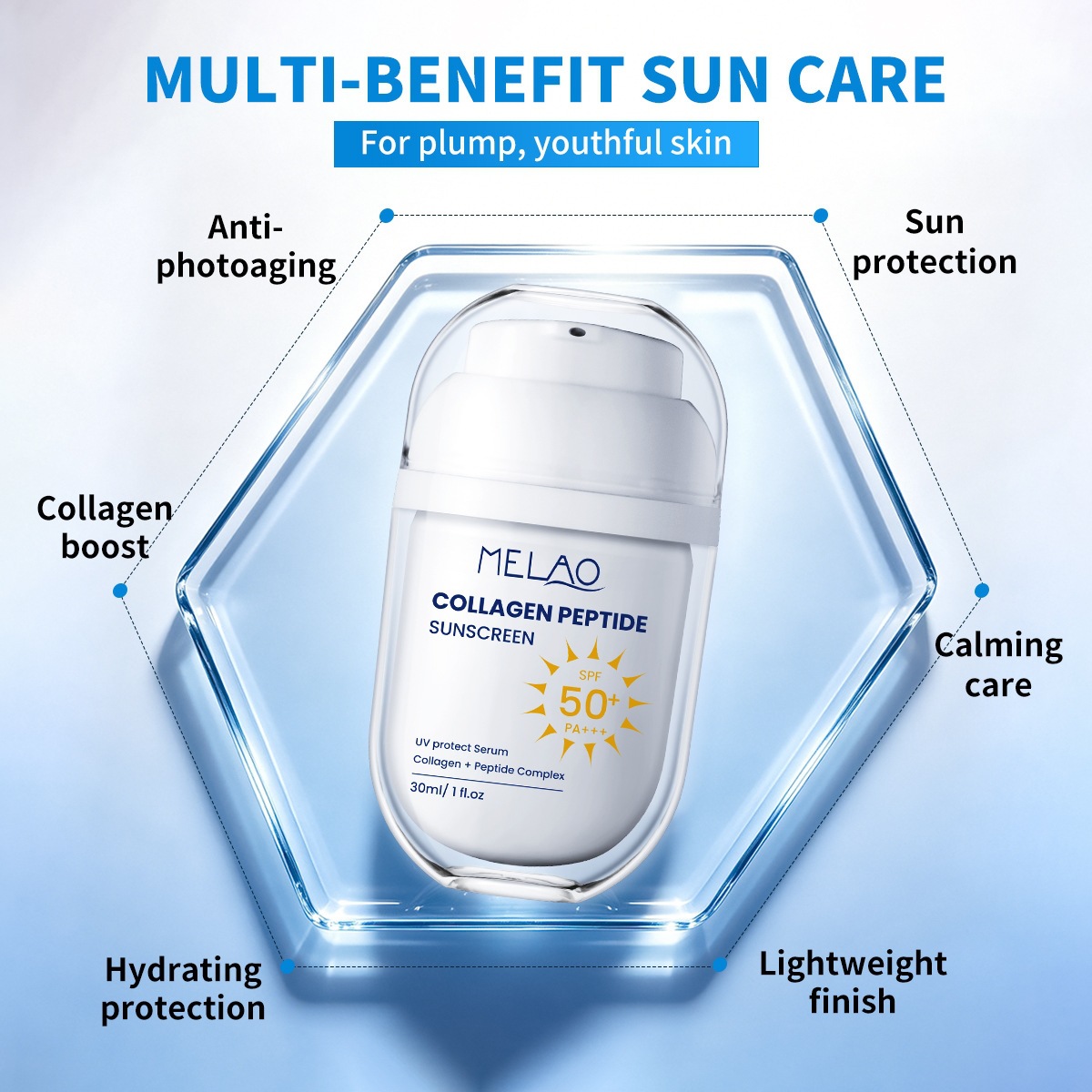 Crème solaire SPF 50+ au collagène — Hydratante et éclaircissante 4