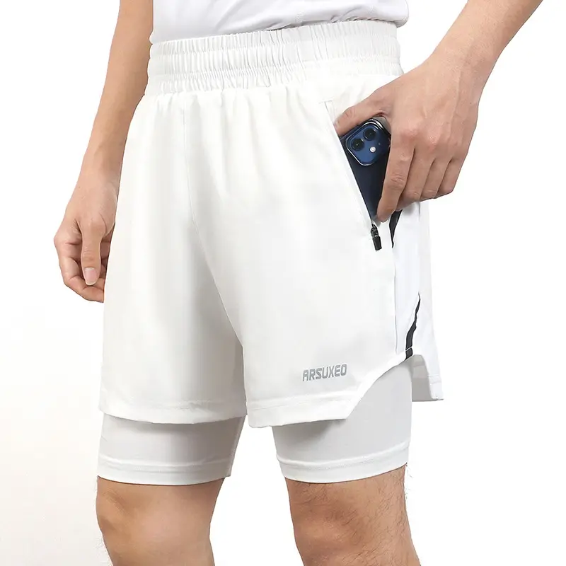 Mens Fitness Sweatpants With Liner Quick-Drying