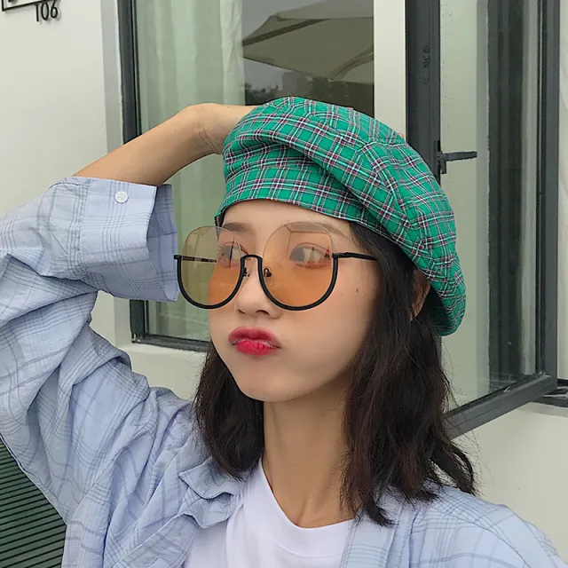 Ins Breathable Painter Cap Easy Matching Cute Girl Green - Shop at LoveMi