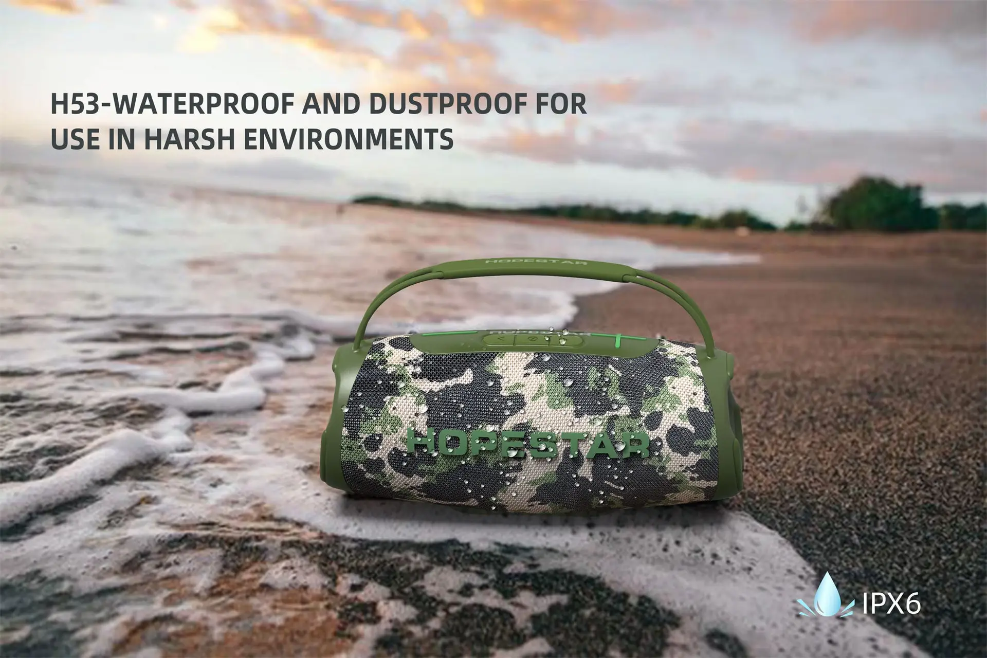H53 Wireless Bluetooth Speaker Waterproof Portable Outdoor Portable Rugby High-power Double MP3 Player