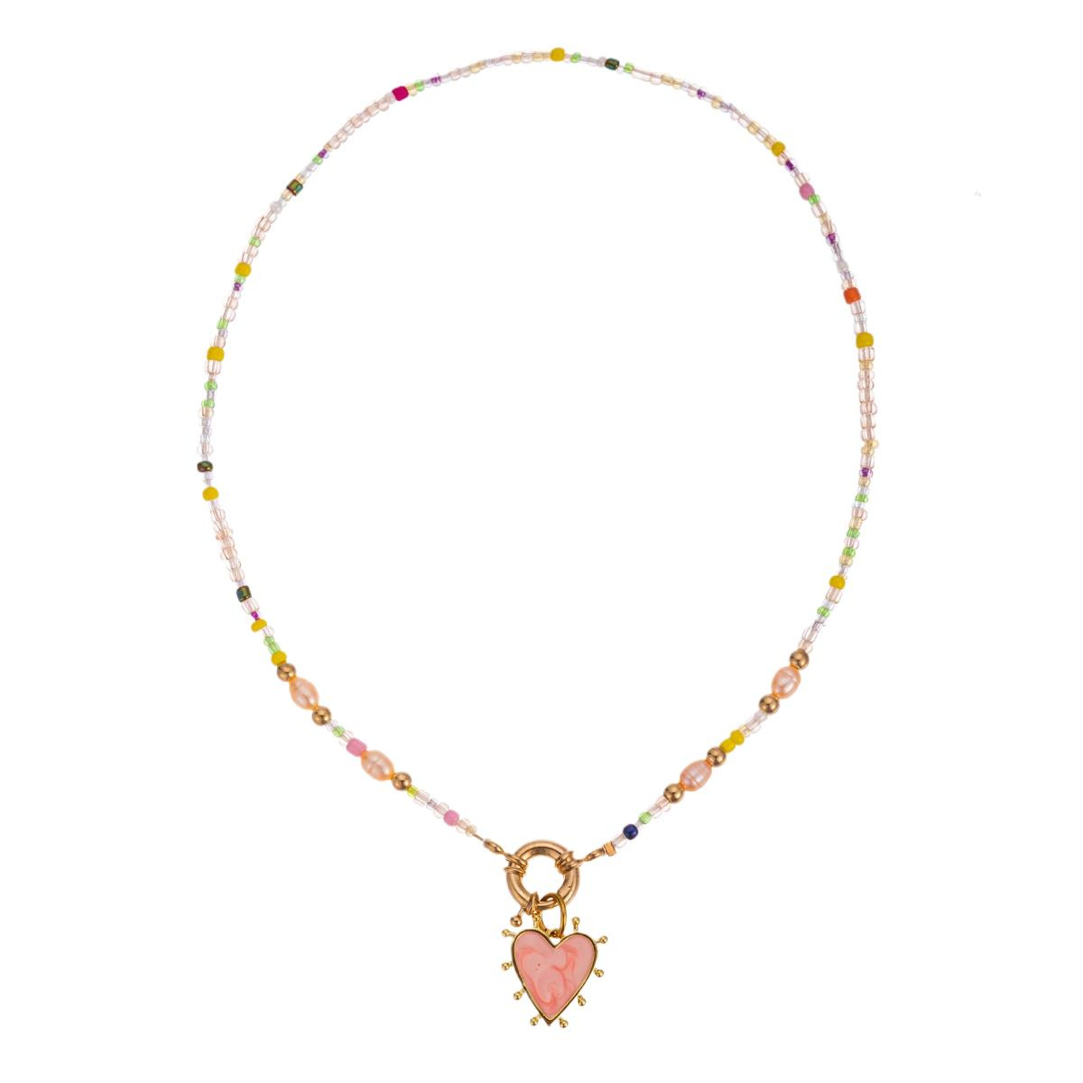 Heart-shaped Bead Pendant Necklace For Women