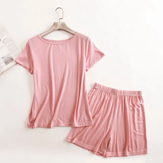 Home Wear Two piece Thin Summer Plus Size Pink - Shop at LoveMi