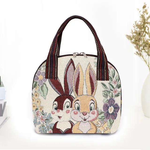 Womens Ethnic Style Tote Bag Couple Rabbit 17Cmx7Cmx19Cm - Shop at LoveMi