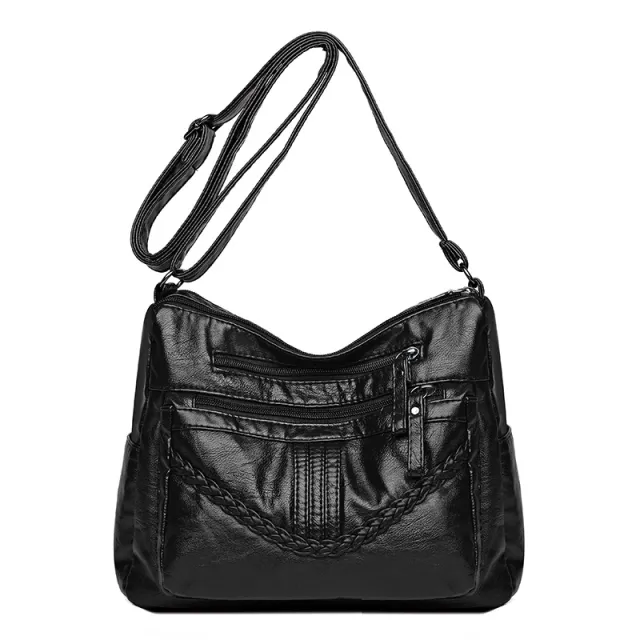 High grade Messenger Bag Large Capacity Simple Shoulder Bag Black - Shop at LoveMi