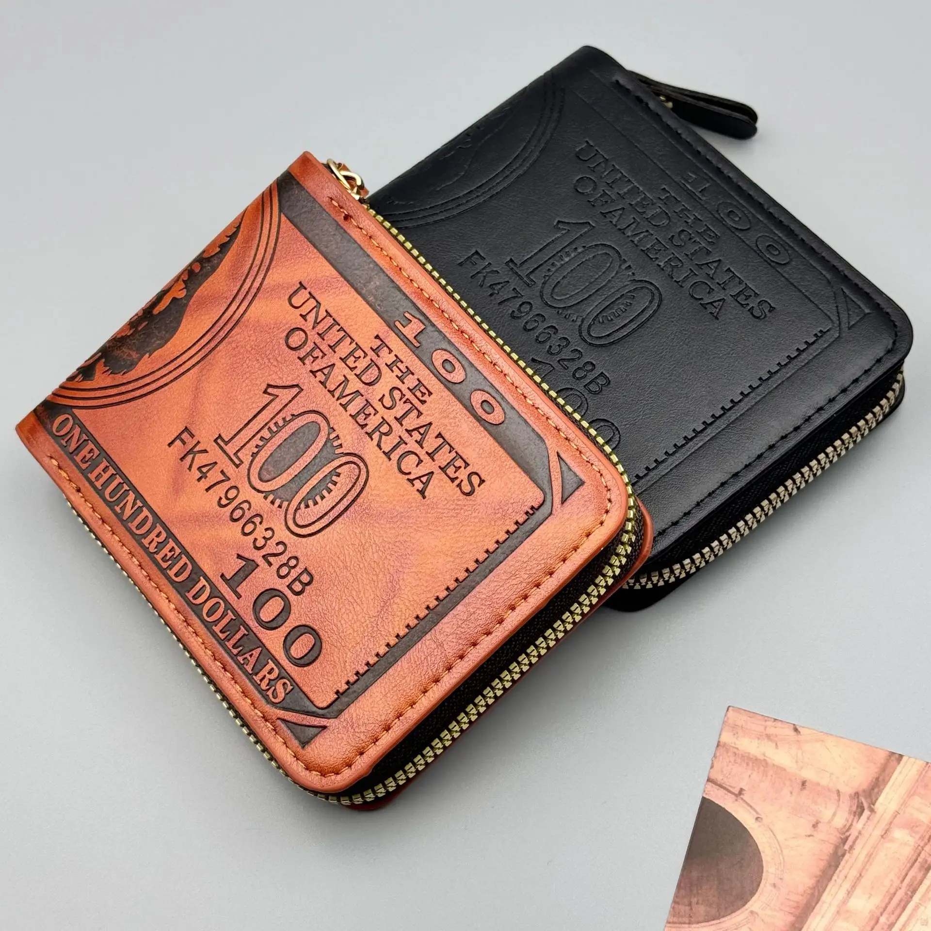 Personalized Dollar Men's Two-fold Buckle Multiple Card
