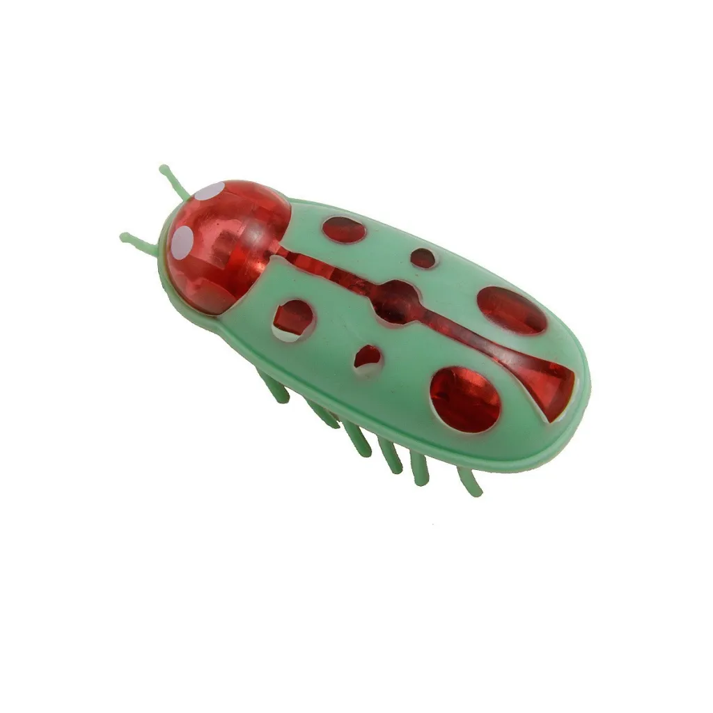 Micro Nano Worm Toothbrush Bite Toy - Ladybug Green Red