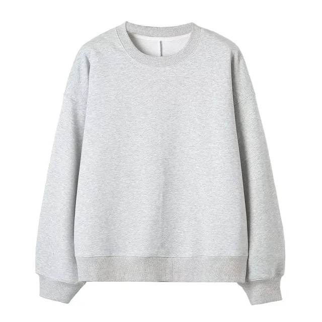 Loose Round Neck Drop shoulder Long sleeve Sweater Picture Color L - Shop at LoveMi