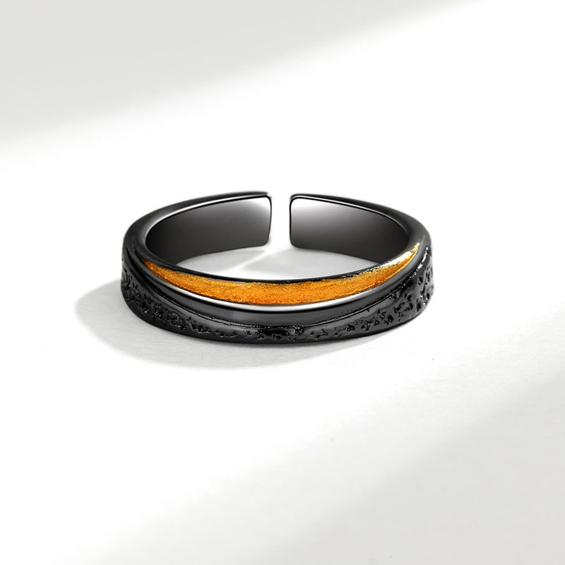 Men's Black Gold Plated Ring