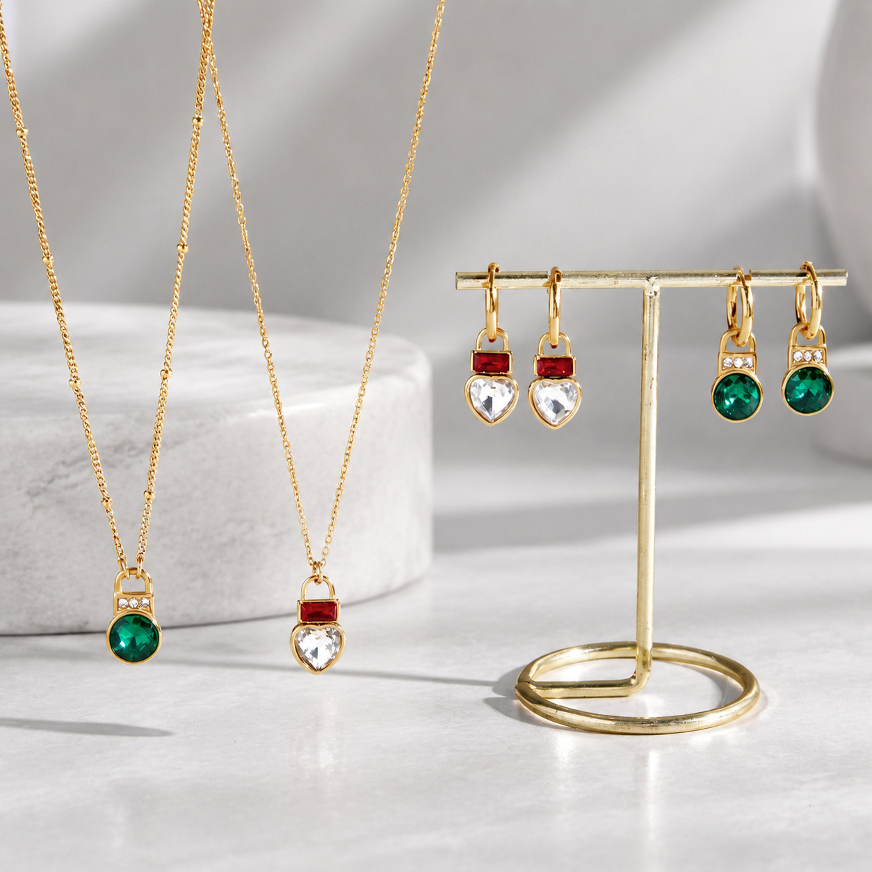 High-end Stainless Steel Earrings And Necklace